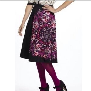 Anthro Vanessa Virginia Sz 4 Fabulous Chic A Line Vibrant Fuchsia Floral Skirt